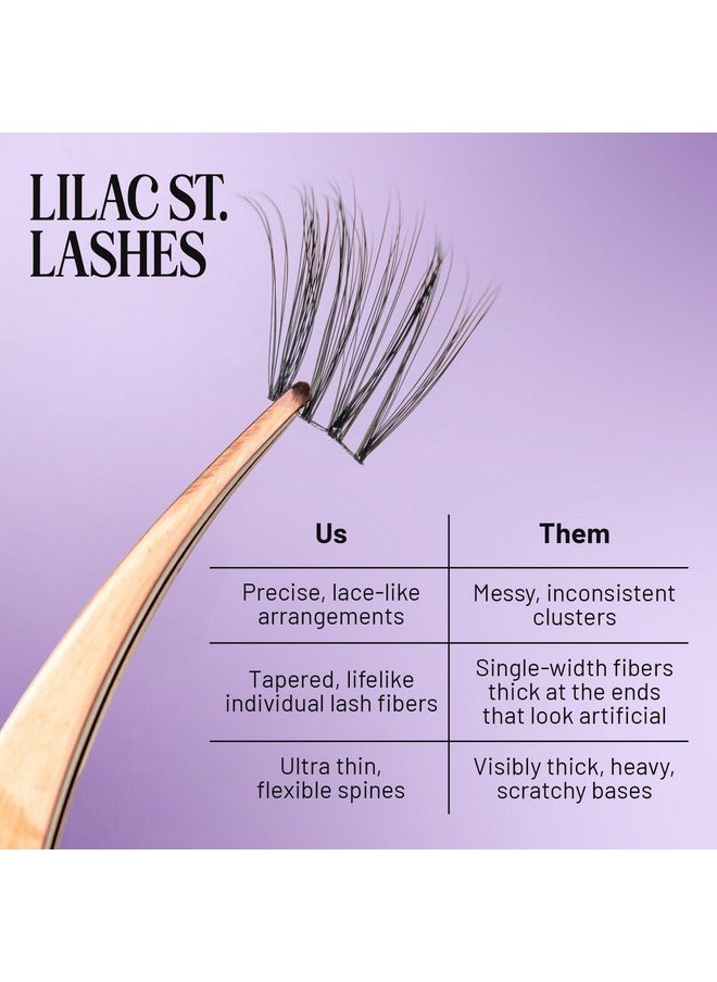 Lilac St. Lilac St - Prism Glamorous Faux Eyelash Clusters (12mm) - Dynamic & Fluttery Volume - DIY Lash Extension Wisps - Lightweight & Lifelike - Lasts 10 Days - Women Founded, Cruelty Free, Vegan - 10 Lashes  - Image 4