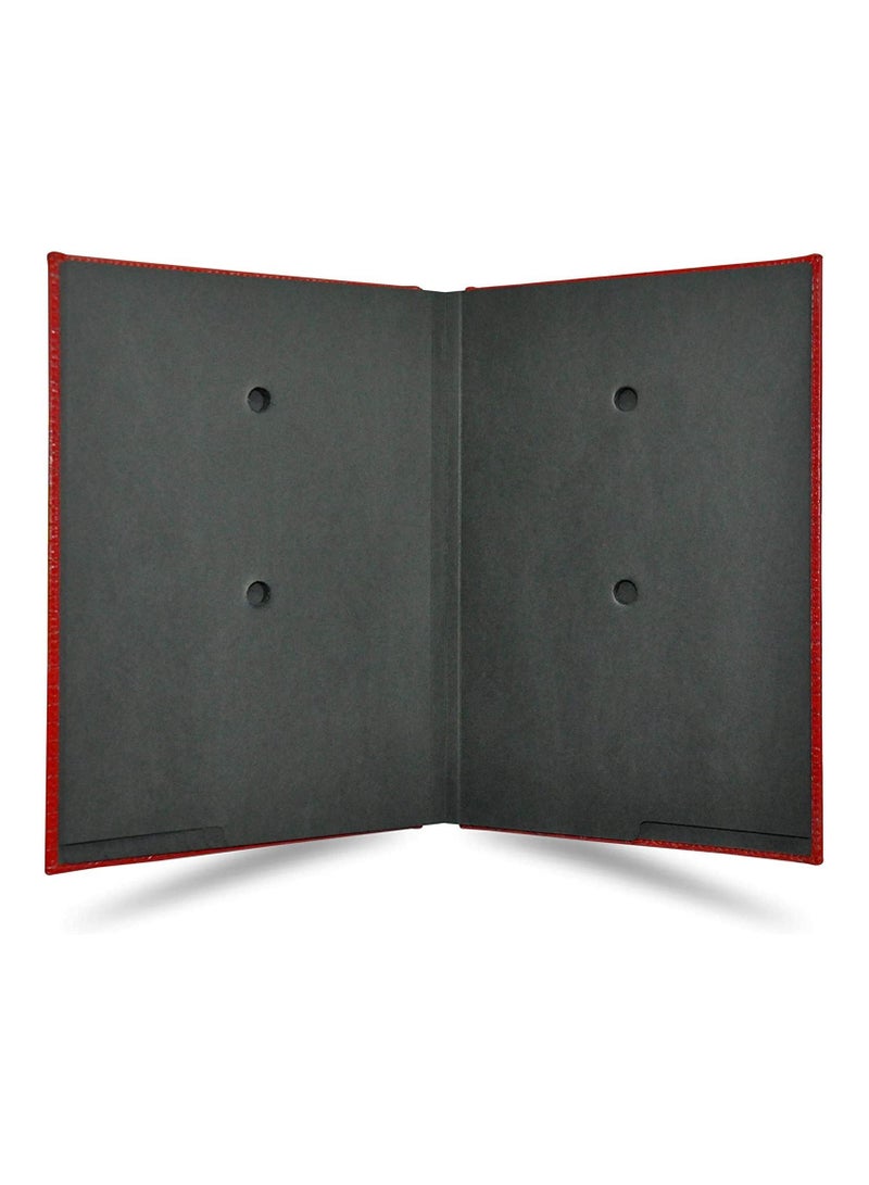 FIS Signature Book, Italian PU Material Cover, 18 Sheets with Gift Box, Maroon Color, 240 x 340 mm - FSCL18MRD1 - Image 2