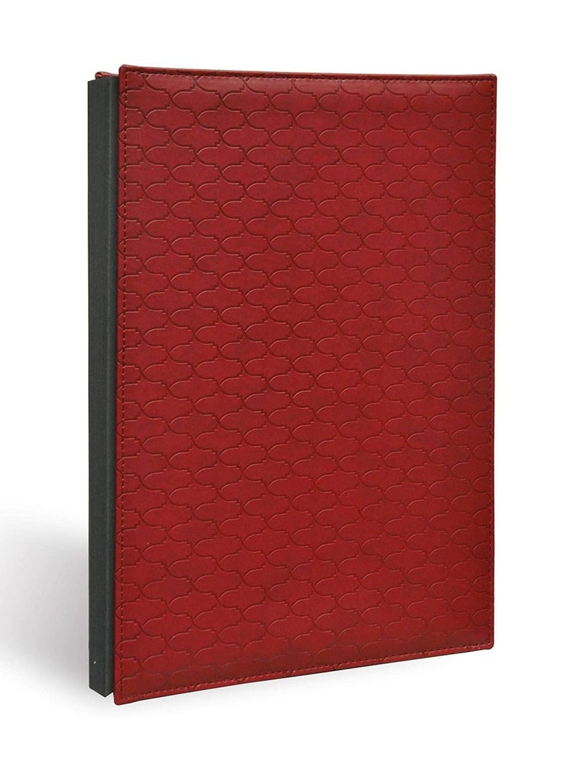 FIS Signature Book, Italian PU Material Cover, 18 Sheets with Gift Box, Maroon Color, 240 x 340 mm - FSCL18MRD1 - Image 1