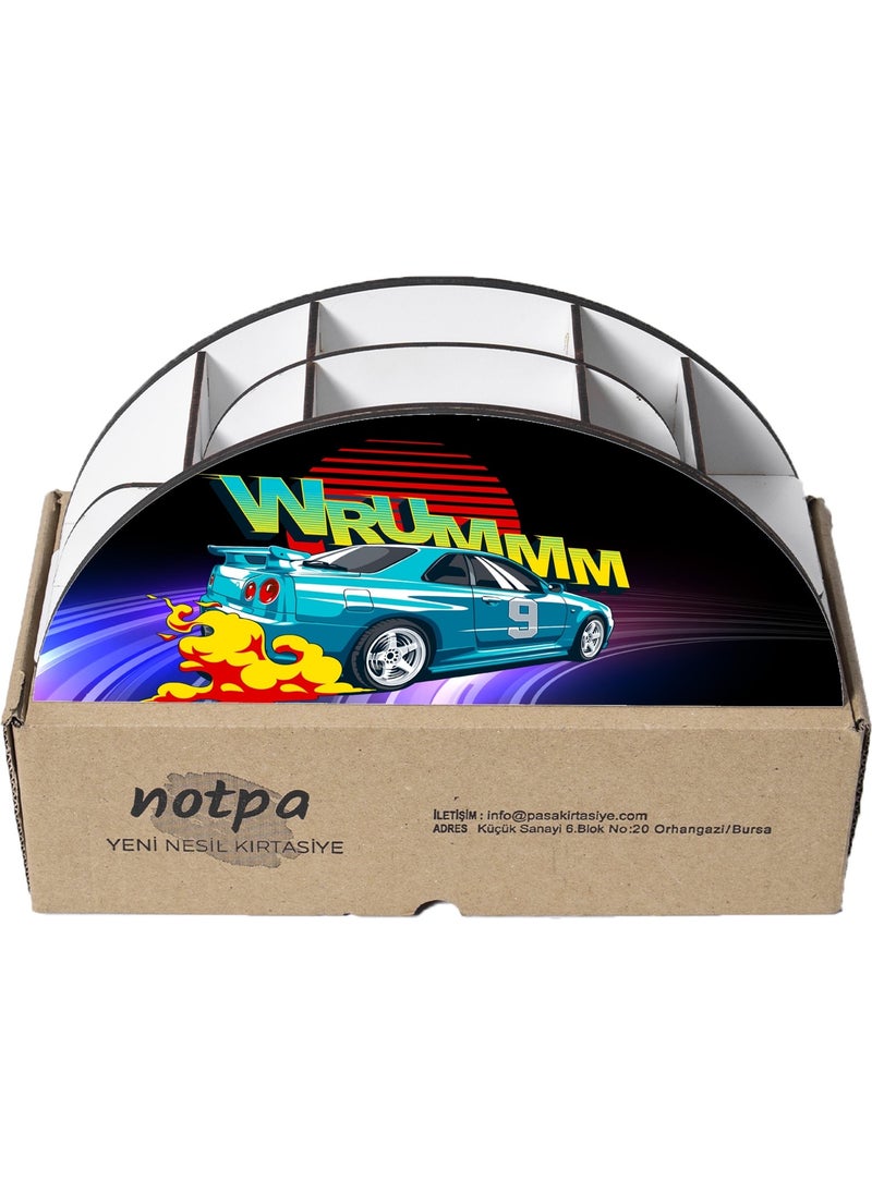 KutuTR Wooden Vip Car Series Rainbow Ruler Desktop Pencil Holder Organizer for Children With Assembled Box  - Image 4