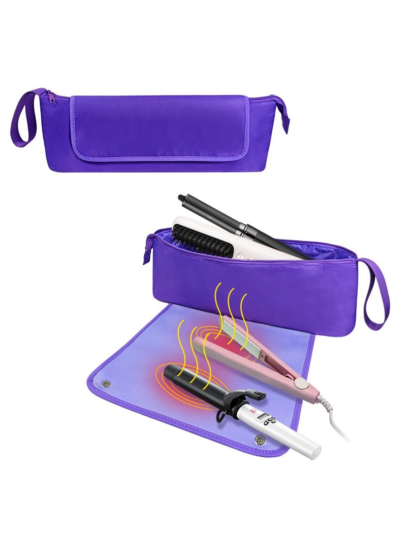 عام حقيبة أدوات تزيين الشعر، مشبش شعر، مستقيع شعر، أدوات عازلة للحرارة، حقيبة تخزين حصيرة سفر للمائدة، مقاومة الحروق. - Image 1