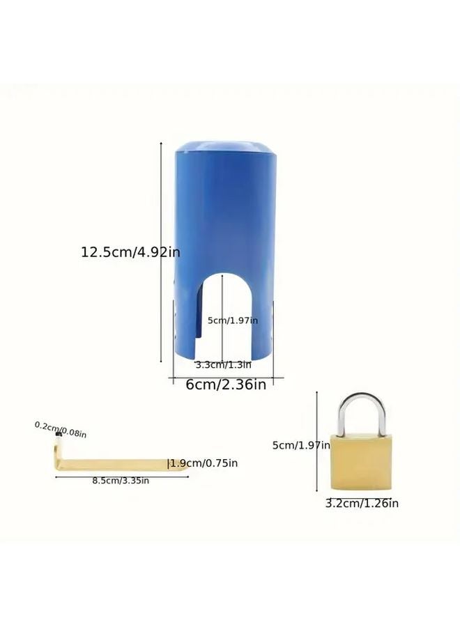 Heavy Duty Zinc Alloy Outdoor Faucet Lock Blue Anti Theft Water Saving With 2 Keys - Image 3