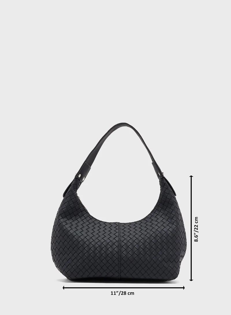 Ginger Woven Textured Handle Bag