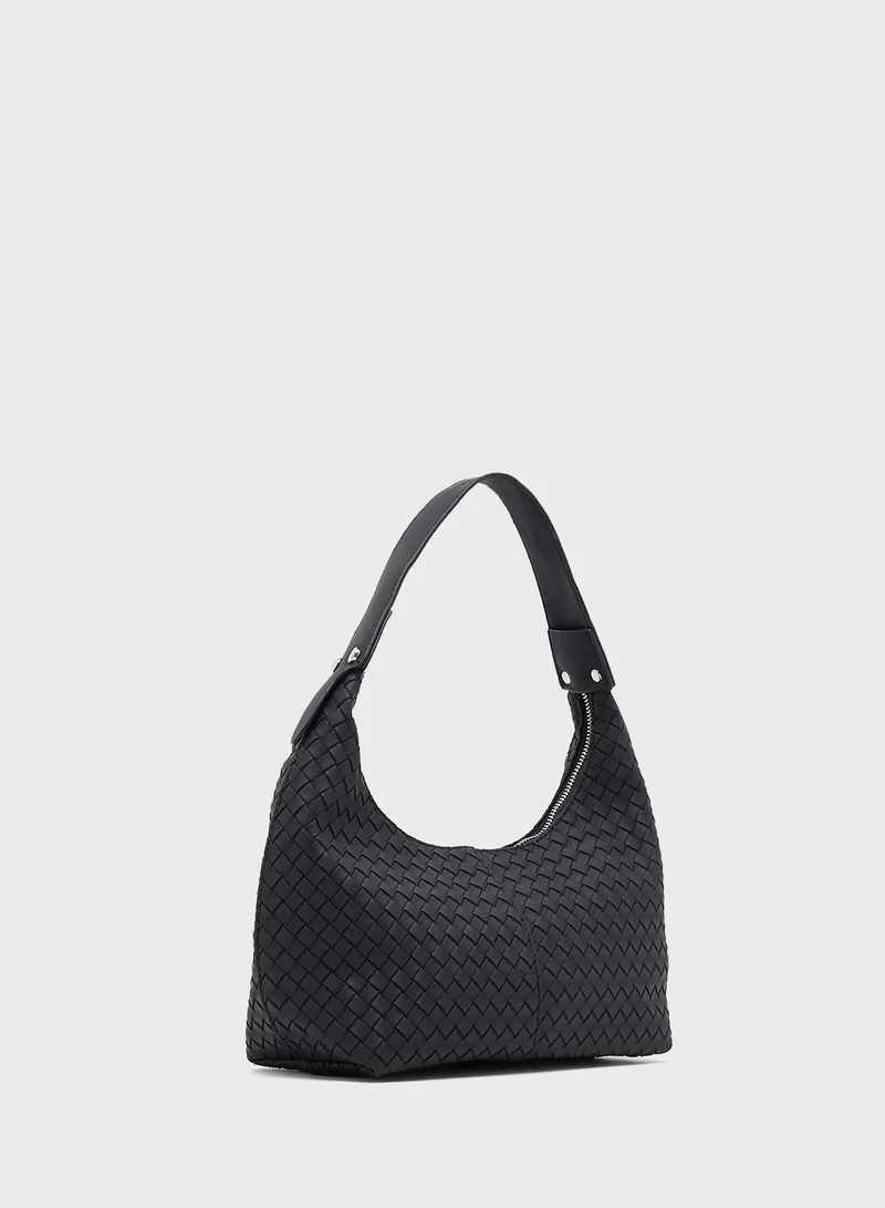Ginger Woven Textured Handle Bag