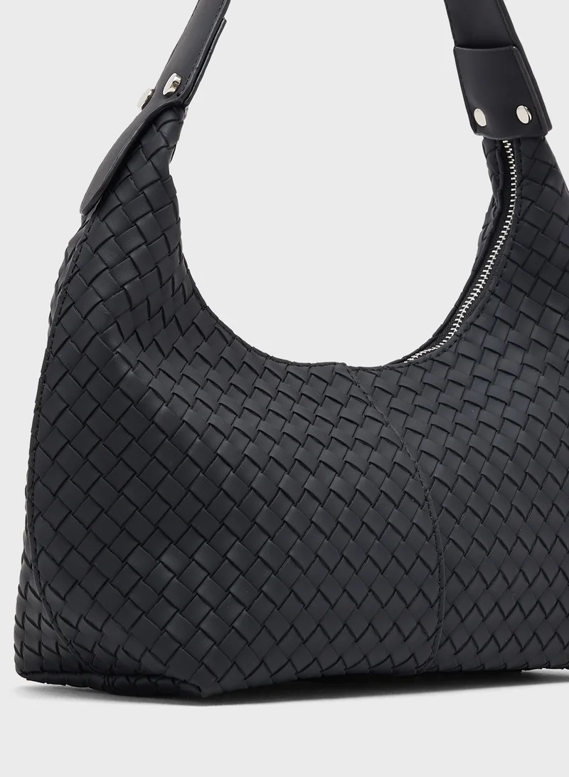 Ginger Woven Textured Handle Bag