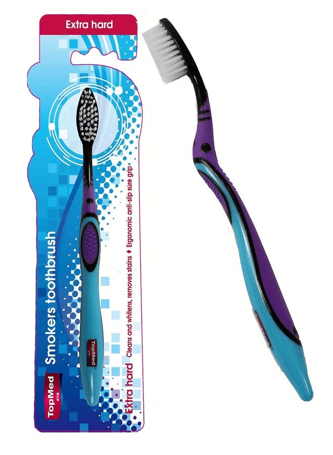 TOPMED ETS Top Med ETS Smokers Toothbrush Extra Hard (Purple and Blue, Regular) - Image 1