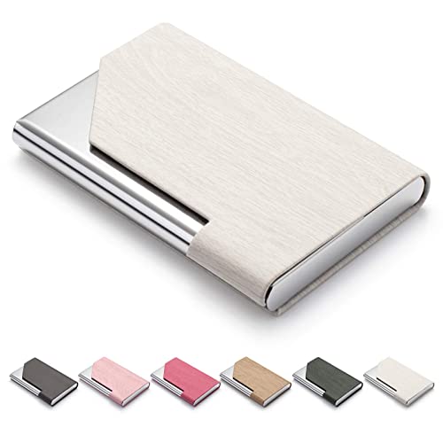 FACATH Business Card Holder for Women and Men, Business Card Case - PU Leather Business Card Case Credit Card ID Case/Wallet Pocket Business Name Card Holder with Magnetic Shut - Keep Cards Secure - Image 1