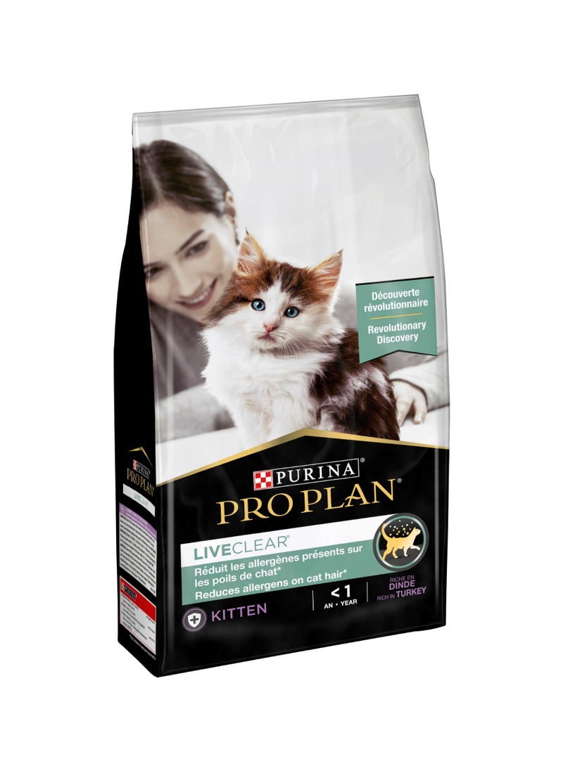 Purina Pro Plan LiveClear Kitten, Allergen Reducing Dry Cat Food with Turkey brown  - Image 2