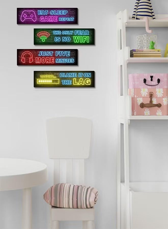 ARS 4 Pcs Art Printed Neon Gaming Posters, Room Decorations, Gamer Wall Decor, Bedroom - Image 5