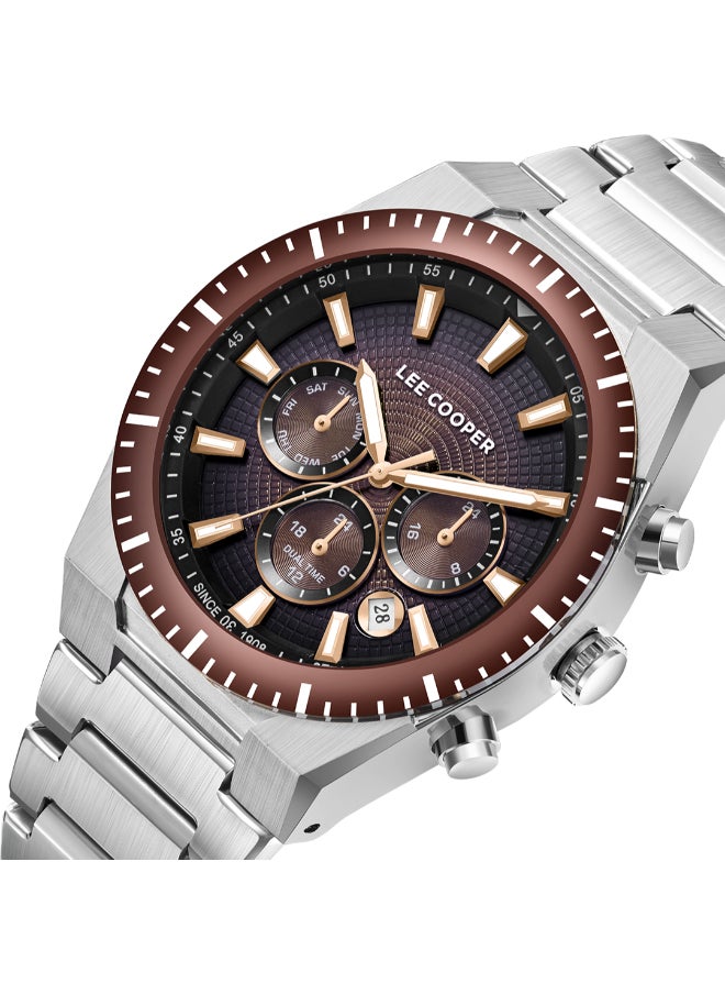 Lee Cooper Men Multi Function Dark Brown Dial Watch - LC08100.340  - Image 5
