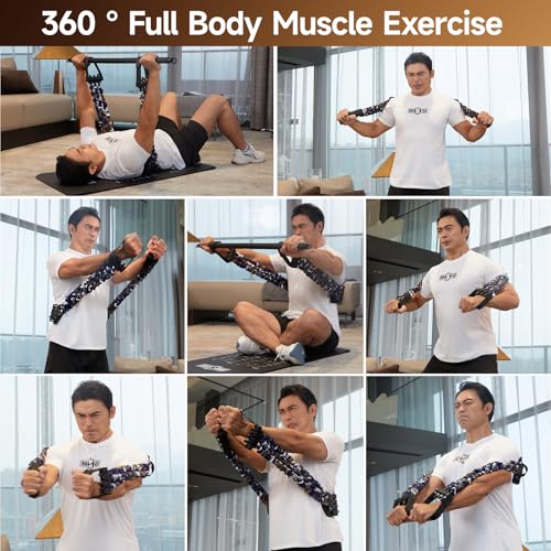 Innstar Multi-Function Resistance Bands for Working Out, Push Up Exercise Bands Resistance Bands Set for Bench Press Gym Equipment, Home Workout (Men|198LB 6 Rope|3 Resistance Levels-Black) - Image 4