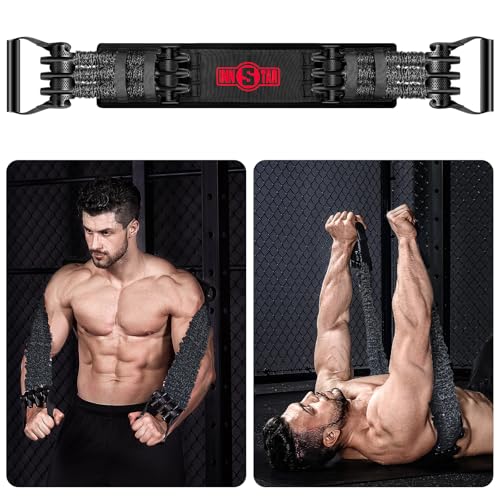 Innstar Multi-Function Resistance Bands for Working Out, Push Up Exercise Bands Resistance Bands Set for Bench Press Gym Equipment, Home Workout (Men|198LB 6 Rope|3 Resistance Levels-Black) - Image 1