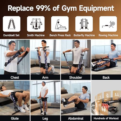 Innstar Multi-Function Resistance Bands for Working Out, Push Up Exercise Bands Resistance Bands Set for Bench Press Gym Equipment, Home Workout (Men|198LB 6 Rope|3 Resistance Levels-Black) - Image 3