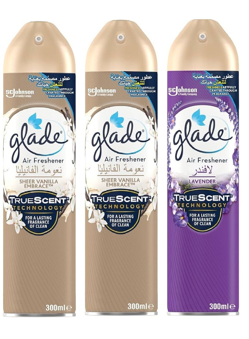 Glade Vanilla Air Freshener Spray 2 Pcs + Lavender 1 Pcs, 300ml - Image 1