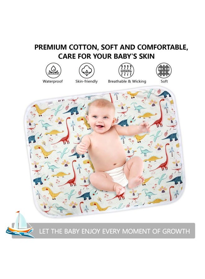Bnditeu Diaper Changing Pads for Baby, Dinosaur Change Mat, 3Layers Waterproof Change Pad Foldable Absorbent Mats for Women, Reusable Incontinence Underpads for Patient 24''x30'' - Image 3