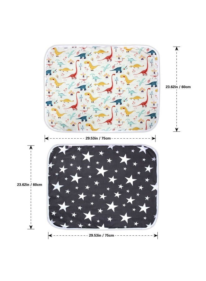 Bnditeu Diaper Changing Pads for Baby, Dinosaur Change Mat, 3Layers Waterproof Change Pad Foldable Absorbent Mats for Women, Reusable Incontinence Underpads for Patient 24''x30'' - Image 4