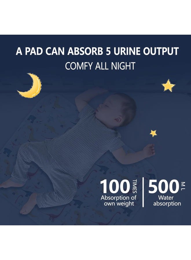 Bnditeu Diaper Changing Pads for Baby, Dinosaur Change Mat, 3Layers Waterproof Change Pad Foldable Absorbent Mats for Women, Reusable Incontinence Underpads for Patient 24''x30'' - Image 5