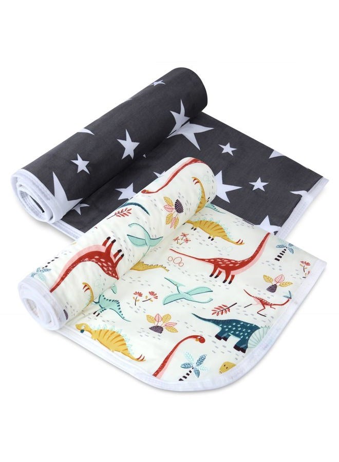 Bnditeu Diaper Changing Pads for Baby, Dinosaur Change Mat, 3Layers Waterproof Change Pad Foldable Absorbent Mats for Women, Reusable Incontinence Underpads for Patient 24''x30'' - Image 1