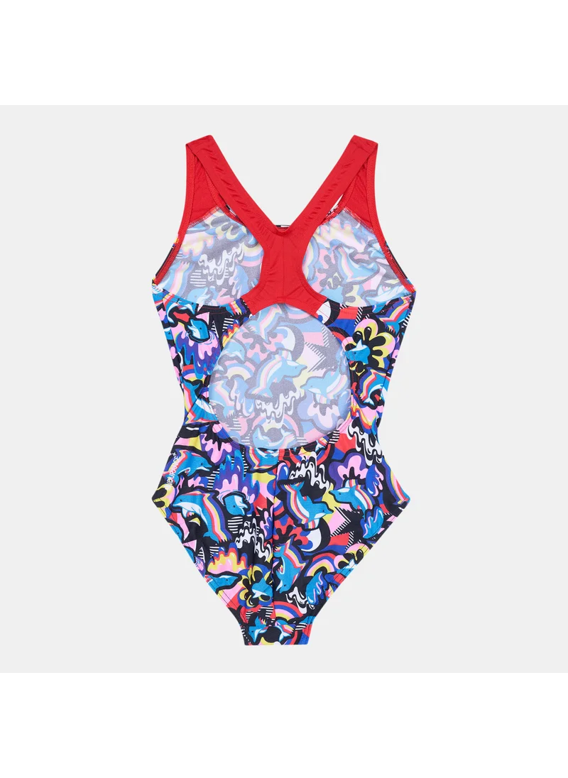 speedo Kids' Digital Allover Print Splashback Swimsuit