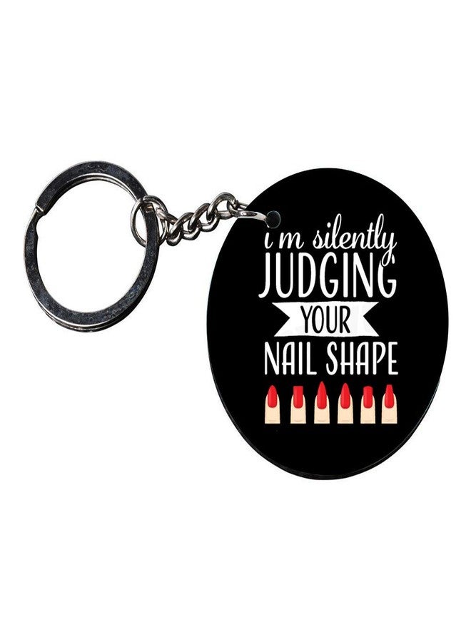 Tinywalk Set of 2 | Circle Shape Printed Wooden Keychains Nail Shape | Circle Shape keyrings | Circle Shape Keychains| Printed keyrings - Image 3