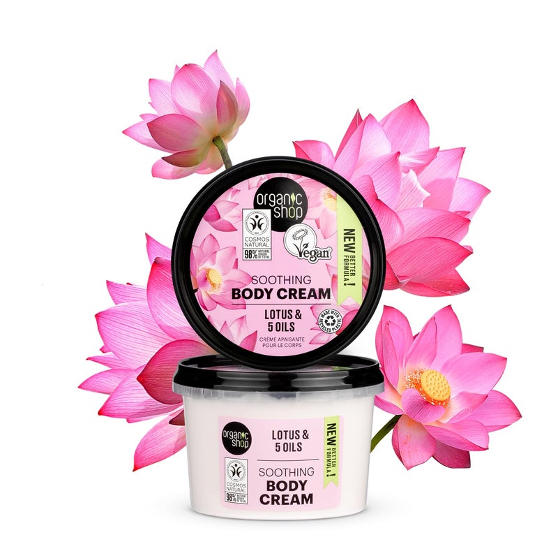 Organic Shop Body Cream Indian Lotus Organic Lotus & 5 Oils 250ml - Image 3