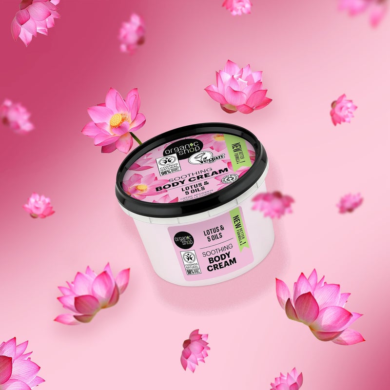 Organic Shop Body Cream Indian Lotus Organic Lotus & 5 Oils 250ml - Image 2