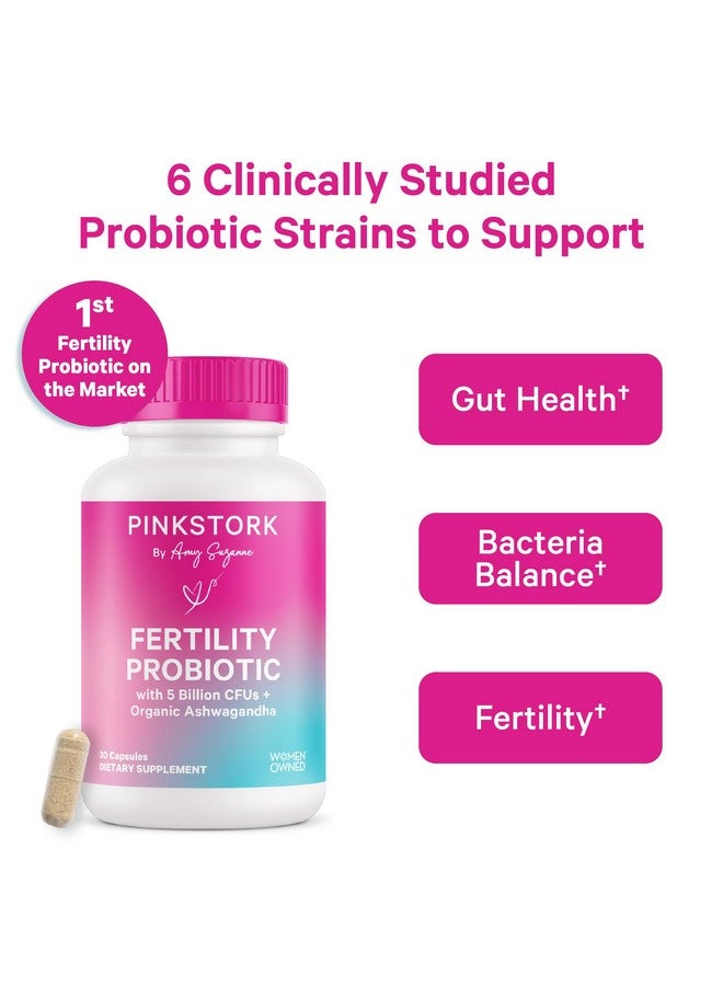 Pink Stork Fertility Support Probiotics for Women with Ashwagandha for Vaginal Health, Conception, pH Balance, Hormone Balance, and Gut Flora, Fertility Supplements for Women, 30 Capsules - Image 2