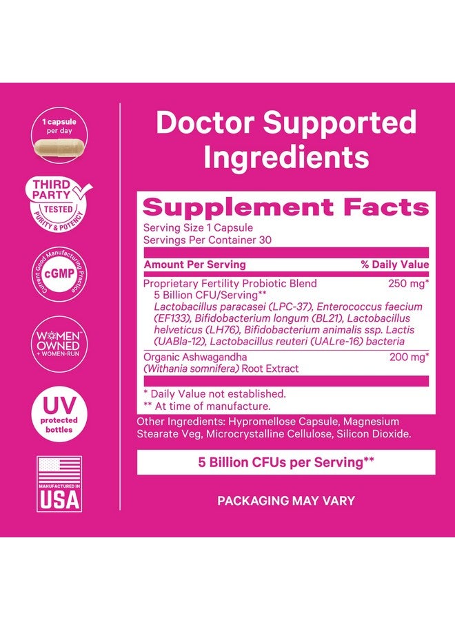 Pink Stork Fertility Support Probiotics for Women with Ashwagandha for Vaginal Health, Conception, pH Balance, Hormone Balance, and Gut Flora, Fertility Supplements for Women, 30 Capsules - Image 4