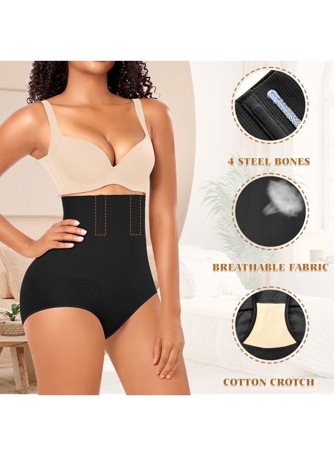 Werena Tummy Control Shapewear Panties For Women Seamless High Waist Shaping Body Shaper Girdle Underwear (#1 Black,Large) - Image 3