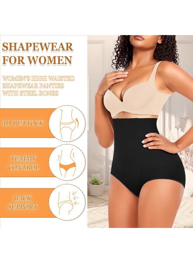 Werena Tummy Control Shapewear Panties For Women Seamless High Waist Shaping Body Shaper Girdle Underwear (#1 Black,Large) - Image 4