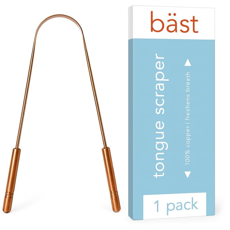 Bst Tongue Scraper 100 Copper 1 Pack Premium Tongue Cleaner Improve Oral Health Ayurvedic Cleaning Tool