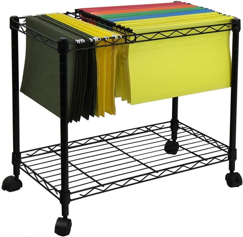 Oceanstar Metal Rolling File Cart, 24 in, Black - Image 2