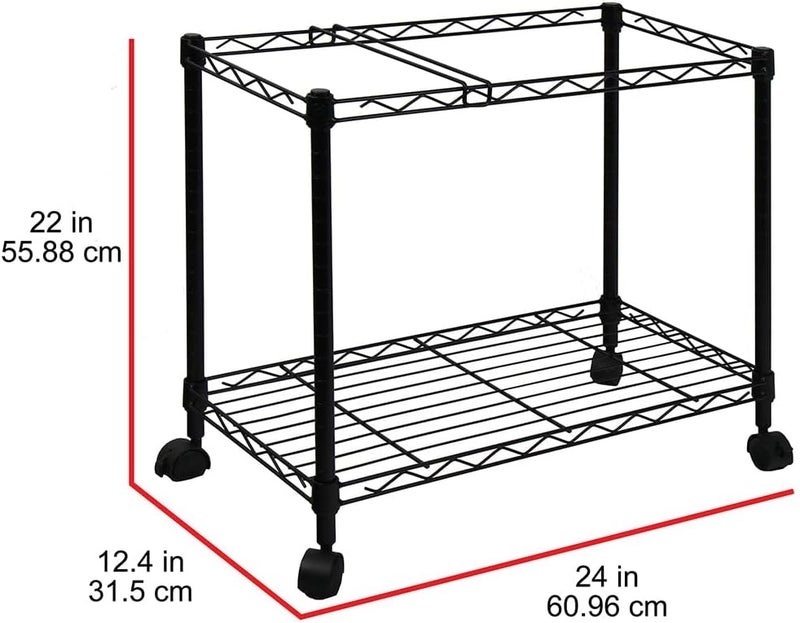 Oceanstar Metal Rolling File Cart, 24 in, Black - Image 4