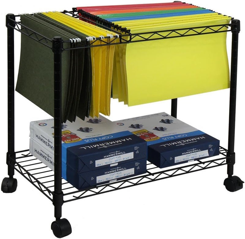 Oceanstar Metal Rolling File Cart, 24 in, Black - Image 3