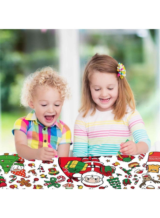PEUTIER PEUTIER Christmas Giant Coloring Poster with 12 Painting Pens, 43.3x31.5in Merry Christmas Large Coloring Banner Tablecloth Xmas Crafts for Kids Party Supplies Holiday Activities  - Image 5