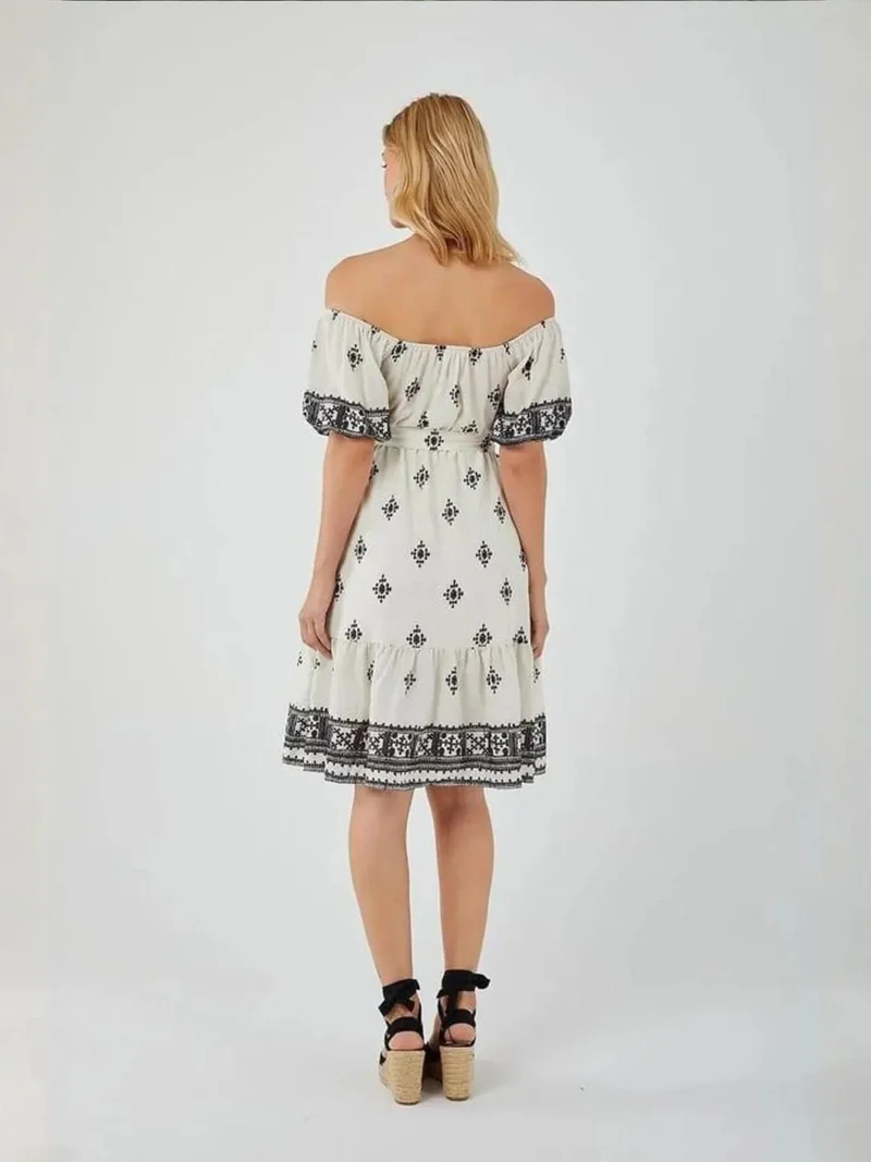 MixRay Mixray Floral Boat Neck Midi Dress