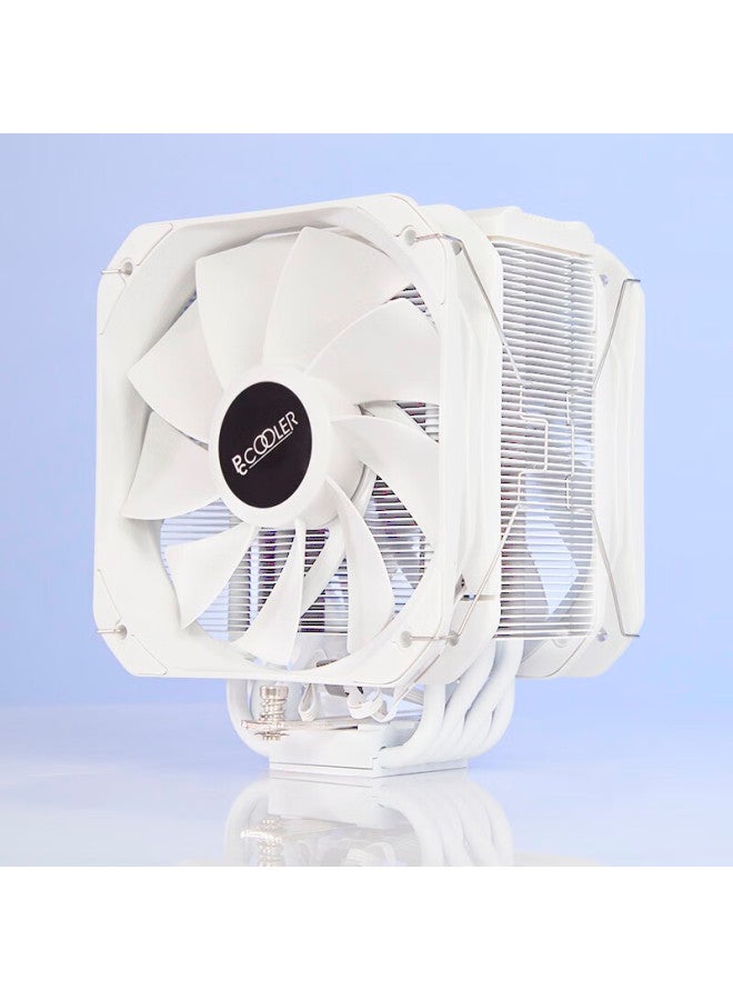 Pccooler Donghai Ex6000 White Cpu Cooler (6 Heat Pipes/single Tower Dual Fans/13cm High-performance Fan/copper Base Soldered/1700 Platform) - Image 4