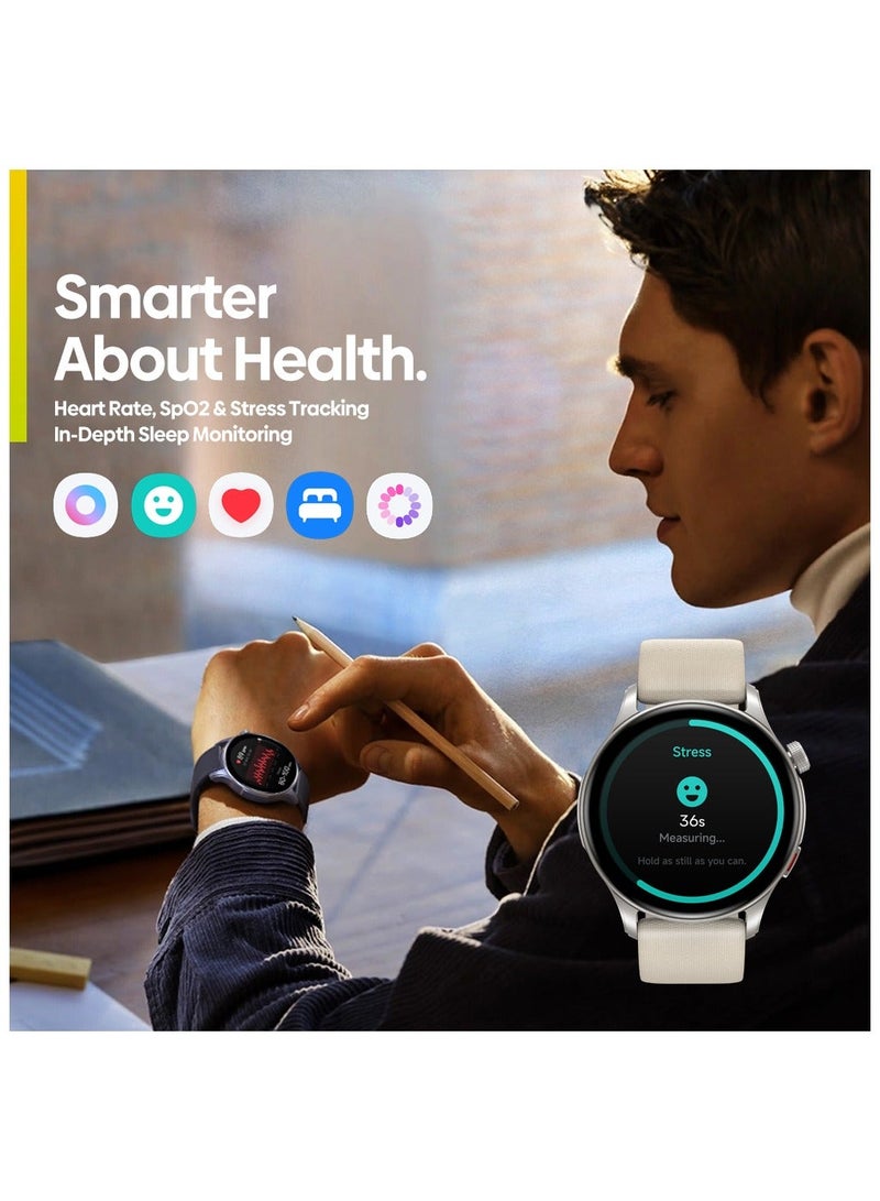 Zeblaze Fitness Smart Watch for Women Men, 1.43'' AMOLED GPS Smartwatch with Bluetooth Calling, Heart Rate/SpO2/Stress Monitor, 300mAh Battery, 2 Interchangeable Straps - Image 5