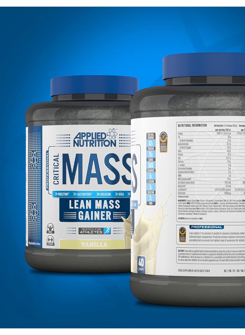أبلايد نيوتريشن الكتلة الحرجة، لين ماس جاينز، نكهة الفانيليا، 2.4 كجم، 16 حصة - Image 2