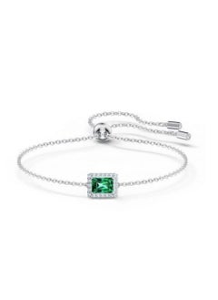 Green Crystal Rhodium Plated Bracelet