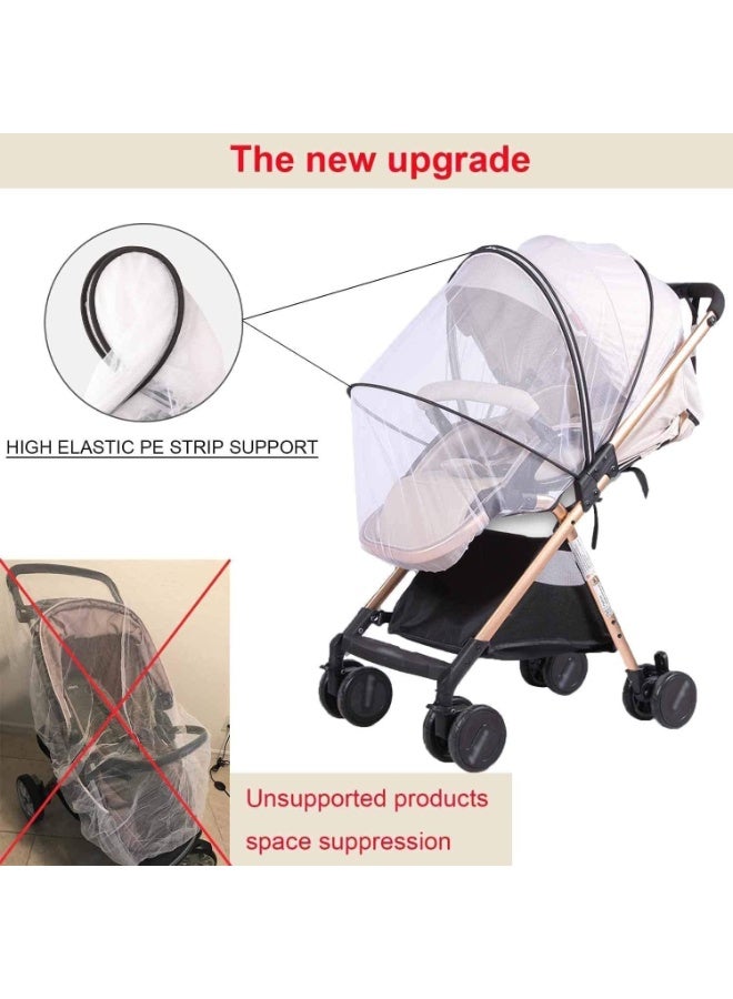 Universal Stroller Mosquito Net, Breathable Fine Mesh Insect Net for Baby Strollers, Cribs, Bassinets, Travel Cots, Washable Ripstop Bug Cover for Outdoor Protection, White, 120x40x48 cm - Image 5