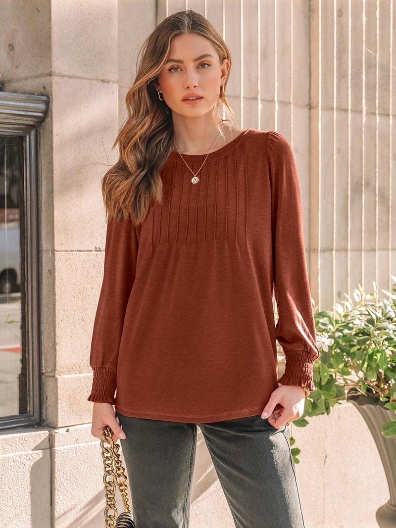 AUTOMET Long Sleeve Shirts Women Fall Fashion 2025 Business Casual Top Trendy Dressy Blouse Cute Work Holiday Thanksgiving New Year Eve Tee T Tshirts Lady Clothes Spring School Outfit Winter Clothing - Image 2