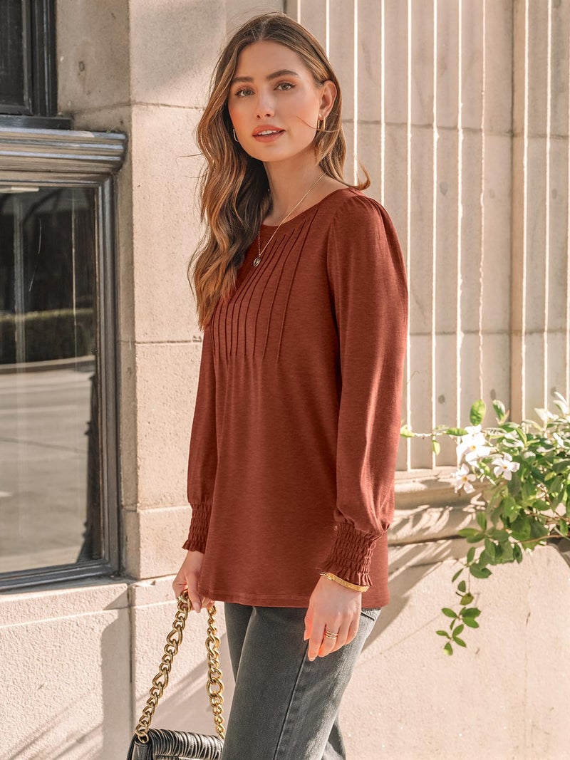 AUTOMET Long Sleeve Shirts Women Fall Fashion 2025 Business Casual Top Trendy Dressy Blouse Cute Work Holiday Thanksgiving New Year Eve Tee T Tshirts Lady Clothes Spring School Outfit Winter Clothing - Image 3