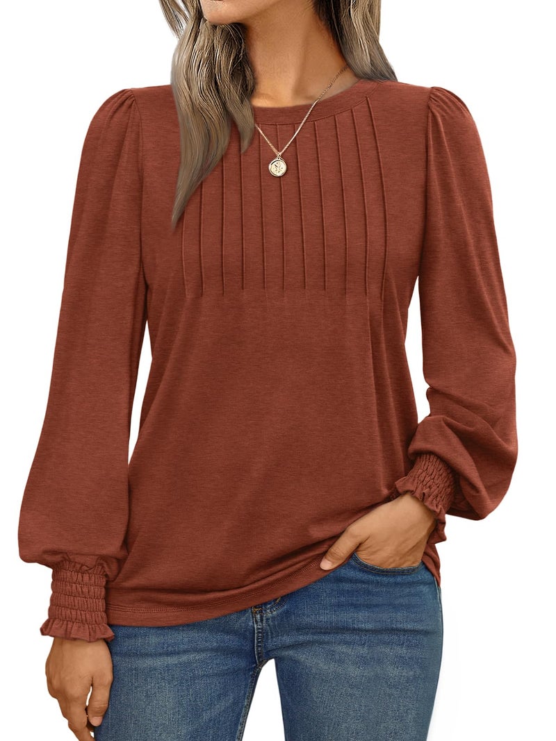 AUTOMET Long Sleeve Shirts Women Fall Fashion 2025 Business Casual Top Trendy Dressy Blouse Cute Work Holiday Thanksgiving New Year Eve Tee T Tshirts Lady Clothes Spring School Outfit Winter Clothing - Image 1