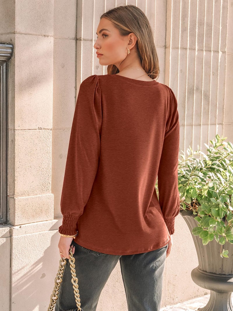 AUTOMET Long Sleeve Shirts Women Fall Fashion 2025 Business Casual Top Trendy Dressy Blouse Cute Work Holiday Thanksgiving New Year Eve Tee T Tshirts Lady Clothes Spring School Outfit Winter Clothing - Image 4