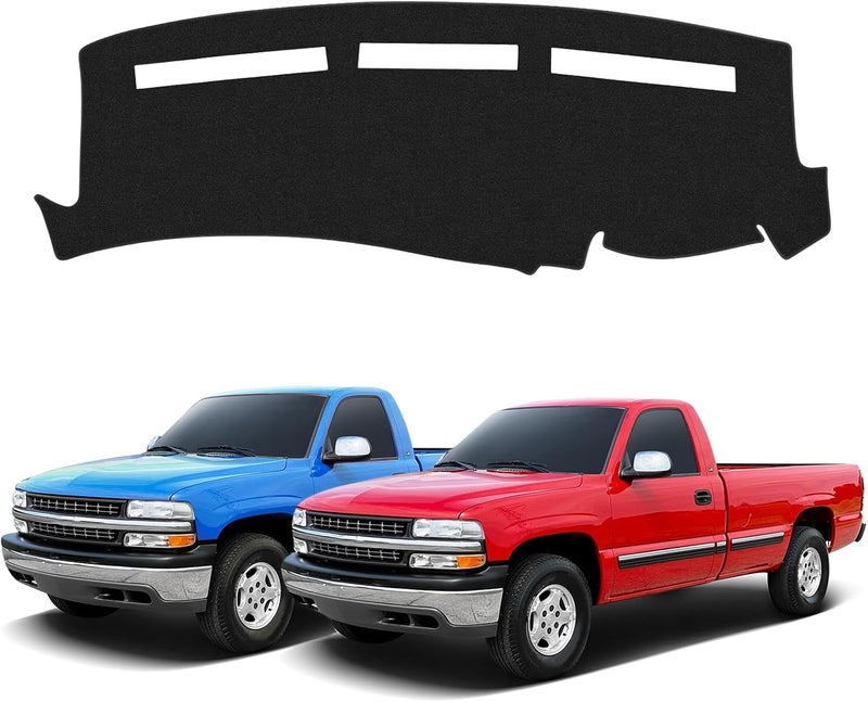 FIILINES Heavy load resistant Dash Cover Compatible with Chevrolet Silverado 1500 2500 3500 1999-2006 Avalanche Chevy Tahoe Suburban GMC Sierra Yukon Dashboard Mat Cover Sunshade Nonslip Mesh Protector No Glare, FII00025 User friendly optimized build - Image 1