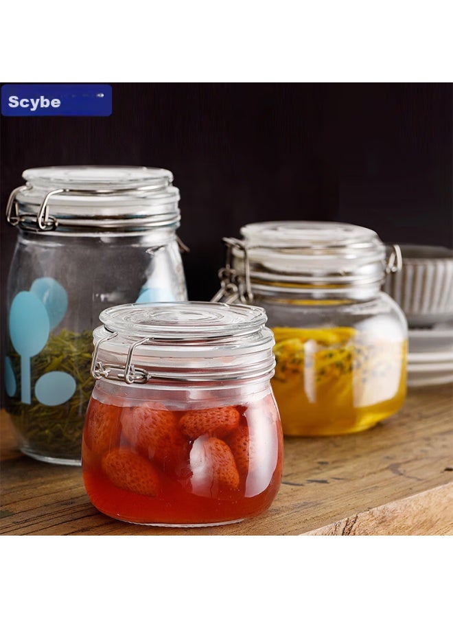 Scybe Glass Storage Jar, Food-grade Glass Container, Small Glass Bottle For Jam And Honey, Pandora 500ml - Image 4