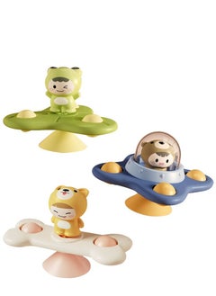 Toddler Spinner Toys, 3 Pack Learning Toys, Suction Cup Spinner Toy, Baby Water Toy for Bath Tub, Dining Table, High Chair