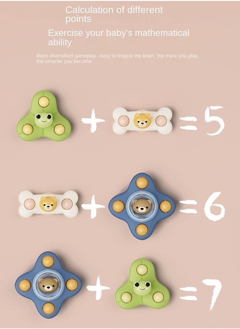 Beauenty - Toddler Spinner Toys, 3 Pack Learning Toys, Suction Cup Spinner Toy, Baby Water Toy for Bath Tub, Dining Table, High Chair - Image 1