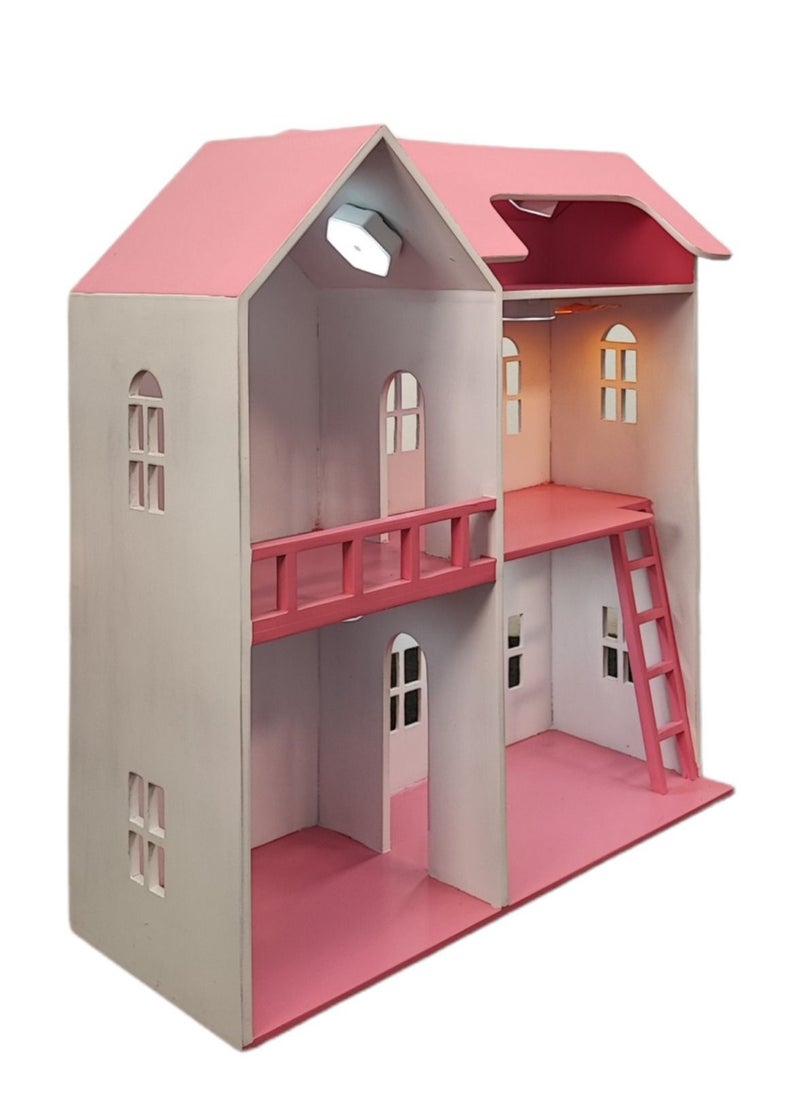 Generic Princess Wooden Dollhouse 4 rooms (fit Barbie doll)  - Image 5